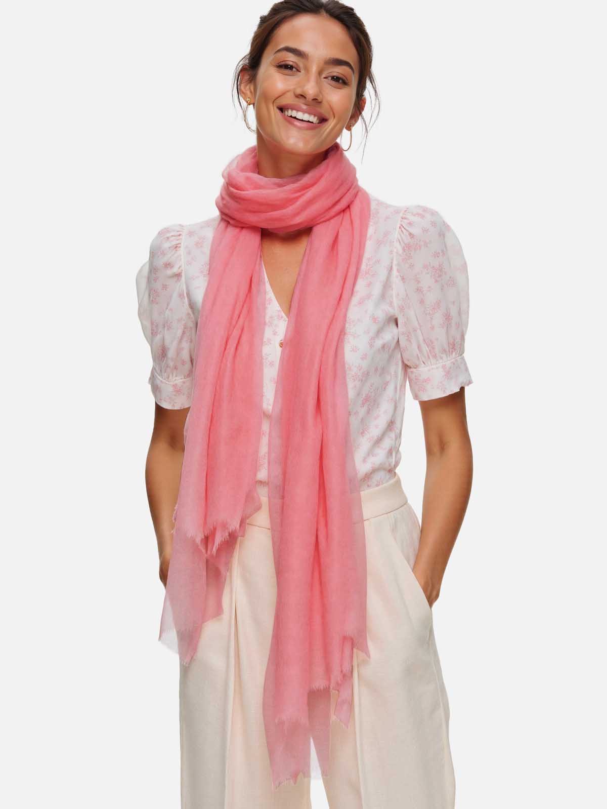 Featherlight Azalea Cashmere Scarf