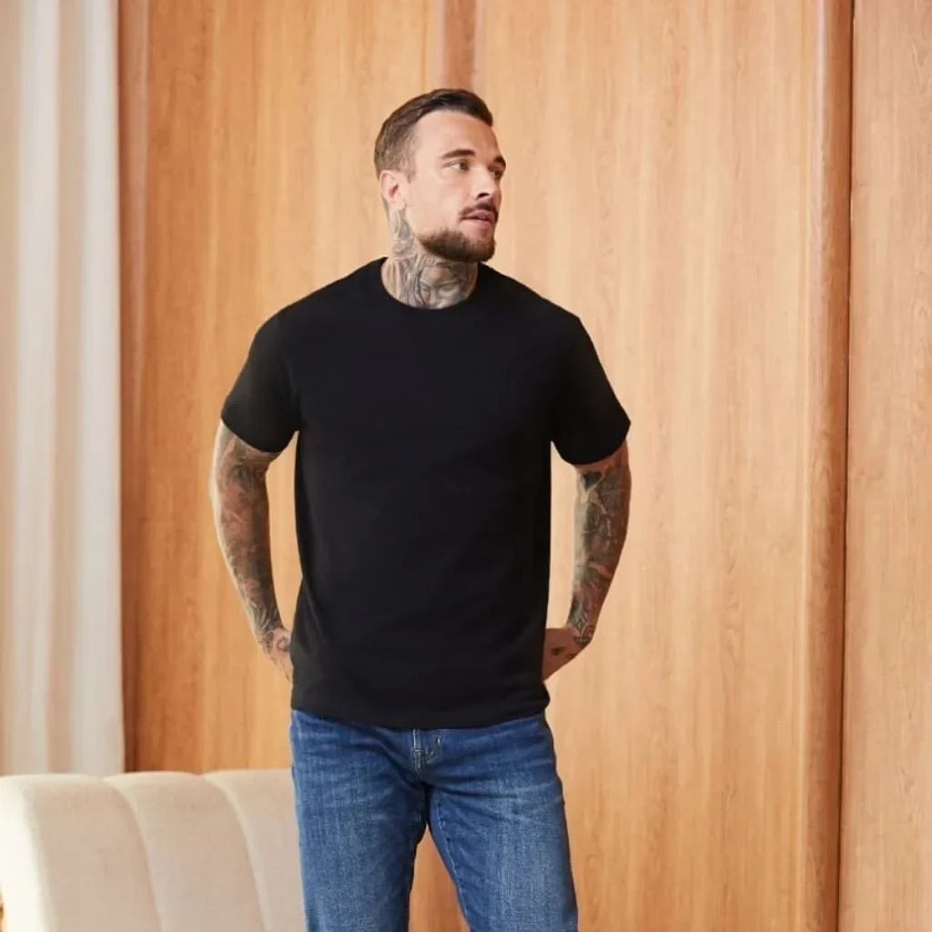 BLACK LOOPWHEELED T-SHIRT
