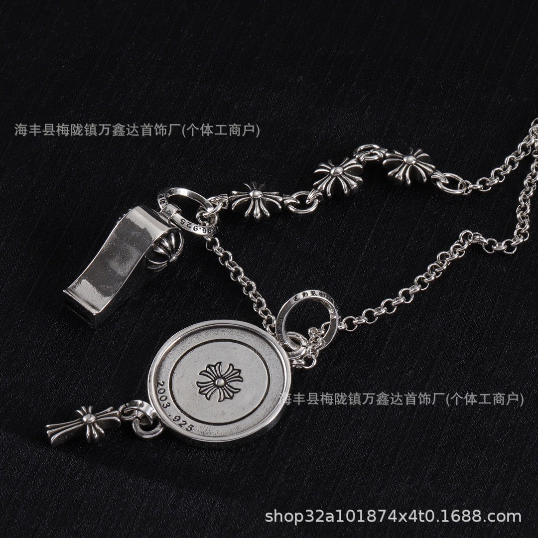 Chrome Hearts cross whistle angel pendant necklace