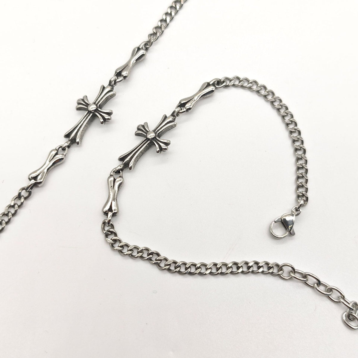 Chrome Hearts Silver Plus Cross chain bracelet 925 Sterling Silver