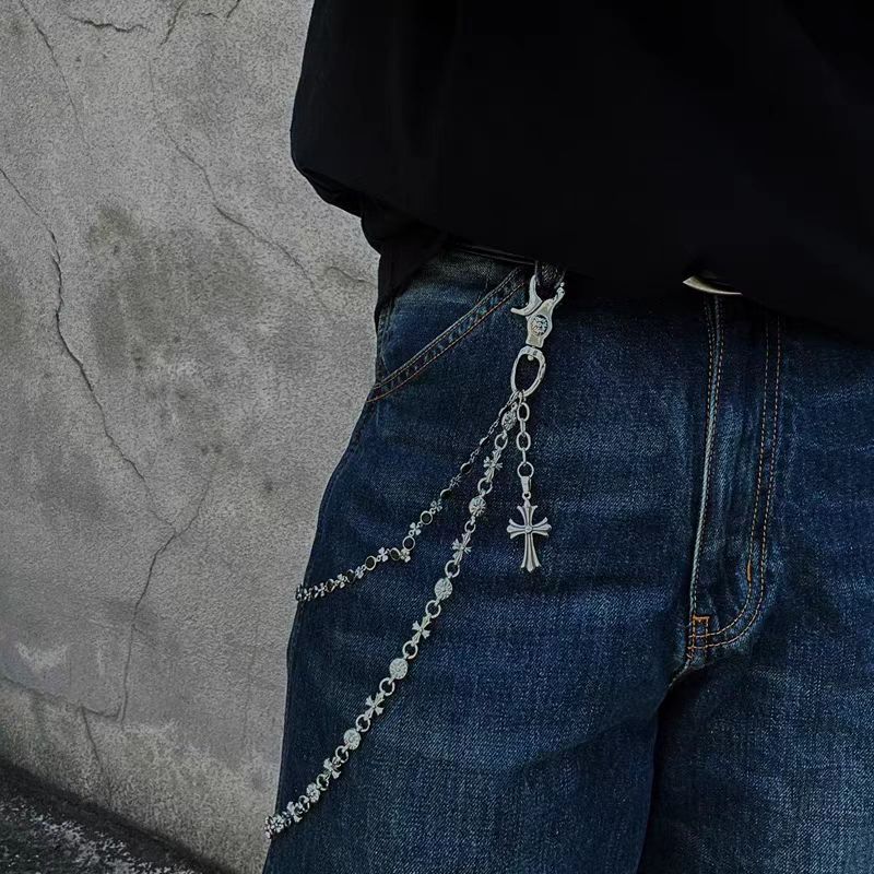 Chrome Hearts cross waist chain bag chain double chain pendant