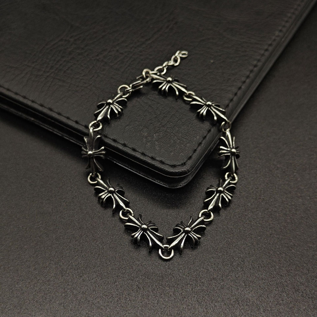 Chrome Hearts Retro Long Cross Flower Bracelet