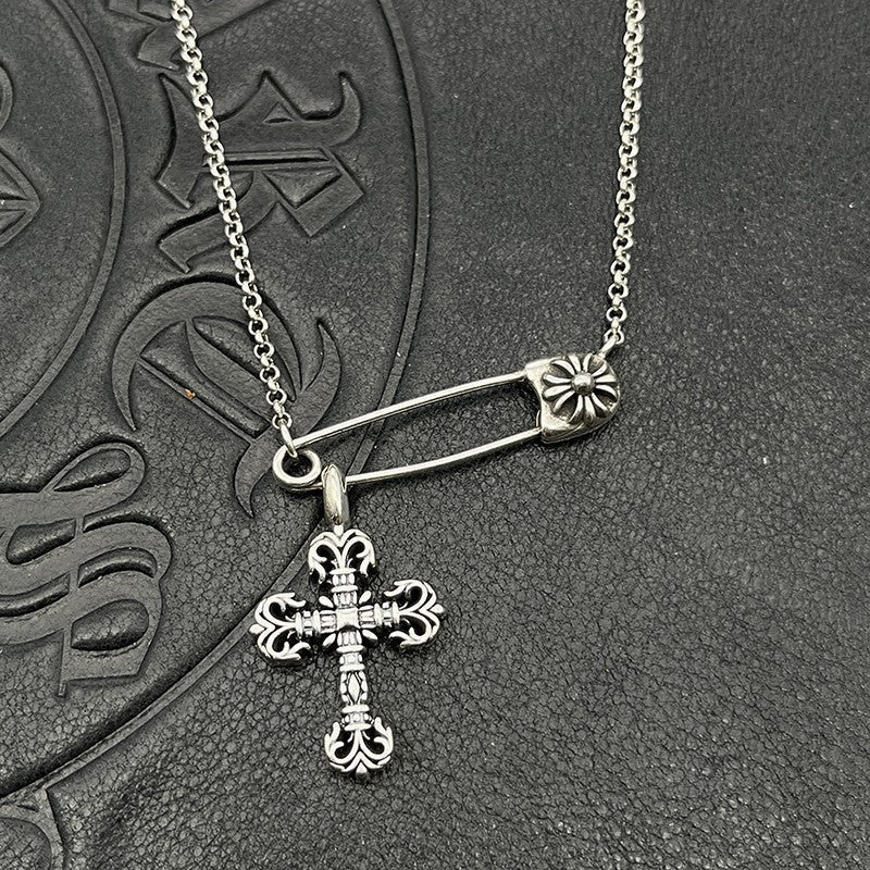 Chrome Hearts pin necklace with various elements