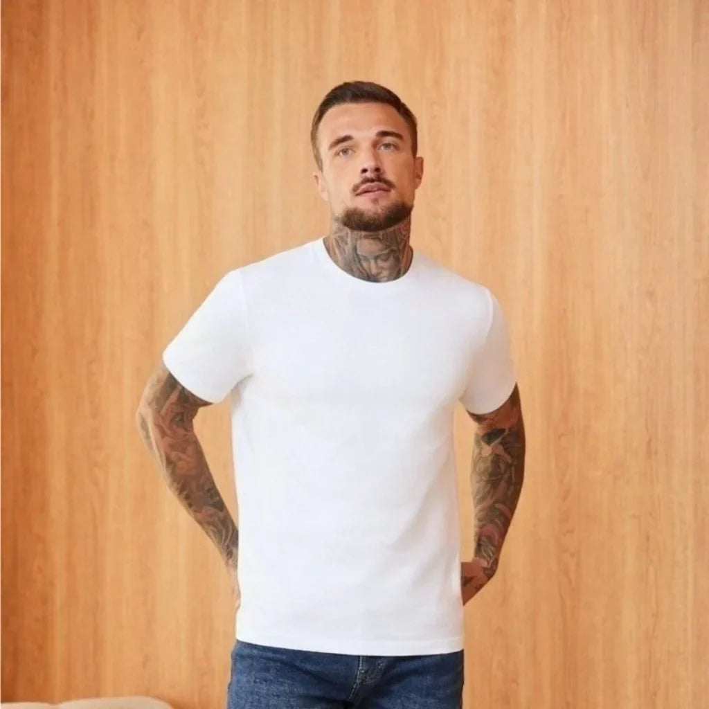 WHITE LOOPWHEELED T-SHIRT