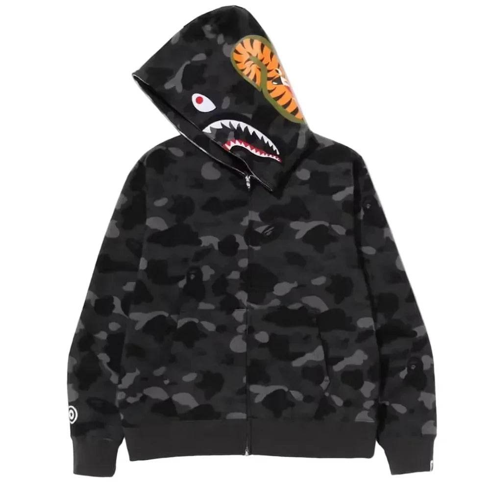 BAPE Color Camo Shark Full Zip Hoodie Black