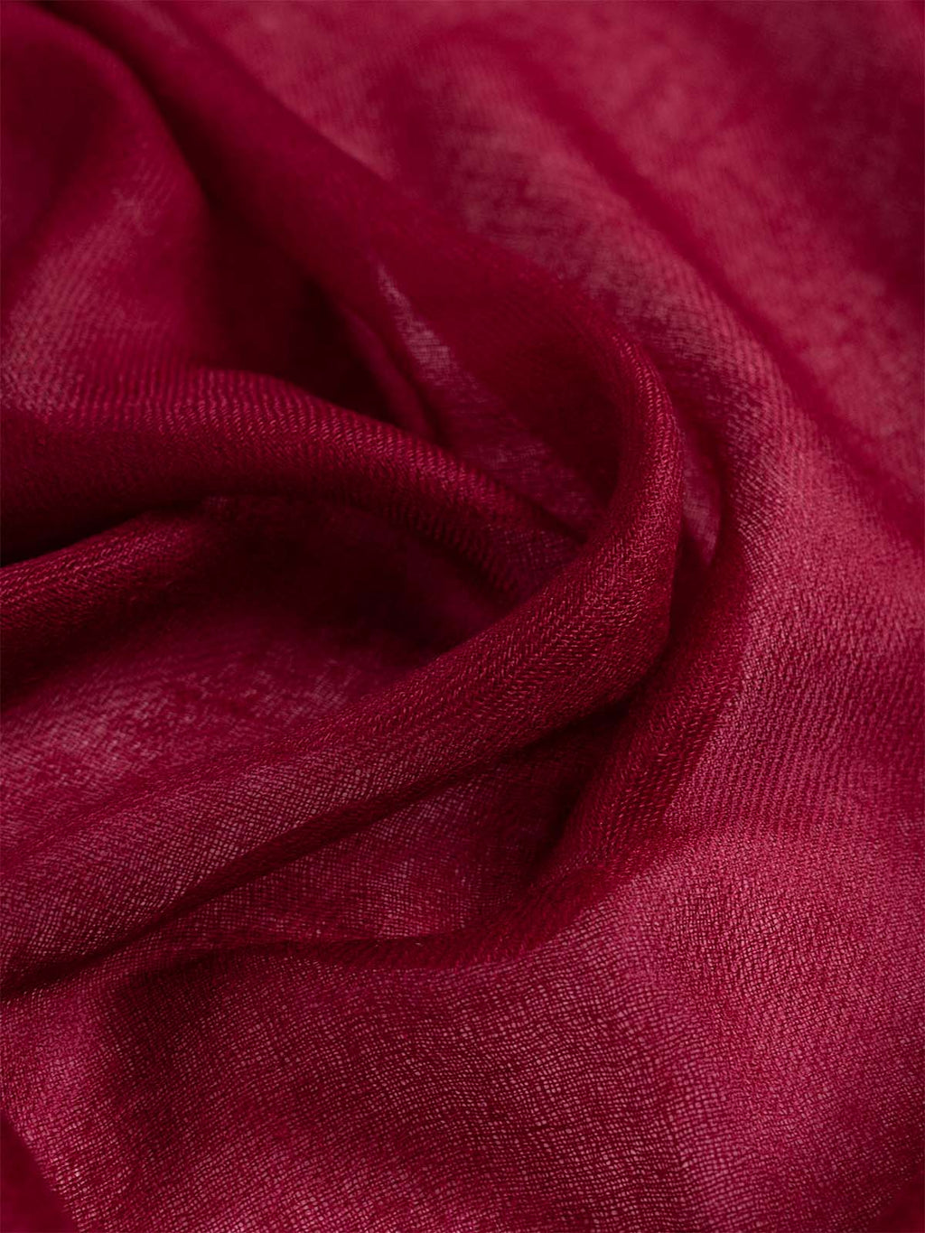 Square - Featherlight Solid Cashmere Scarf - Wine Red