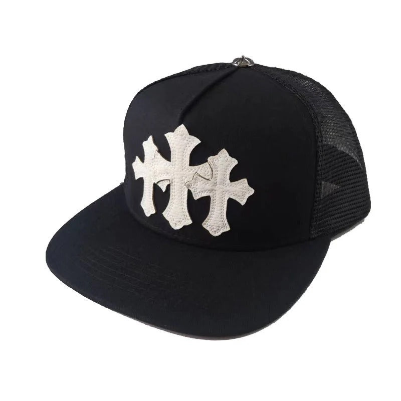 Chrome Hearts Cemetery Cross Trucker Hat  03